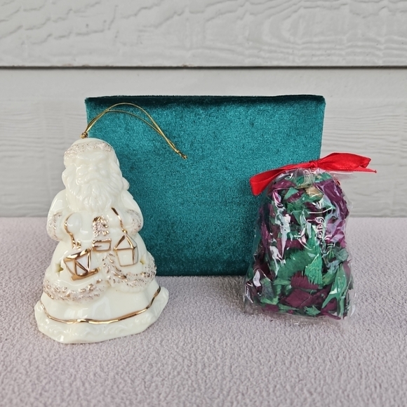 Formalities Baum Bros Potpourri Santa Claus Ornament 4" White Gold Trim Ceramic - Picture 1 of 10